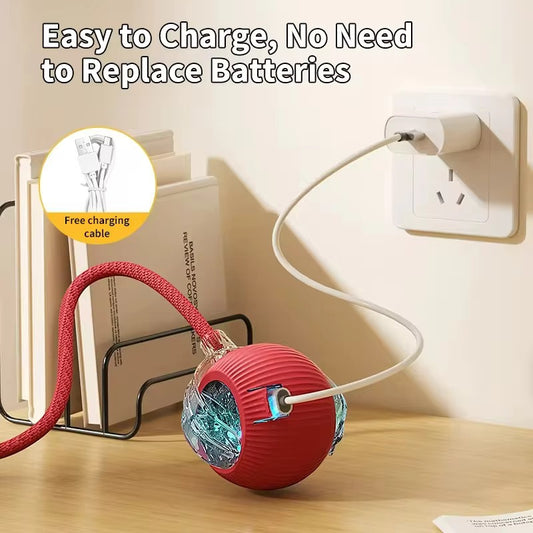 Smart, Interactive Dog and Cat Ball – Fun Bouncing Chew Toy with Rope