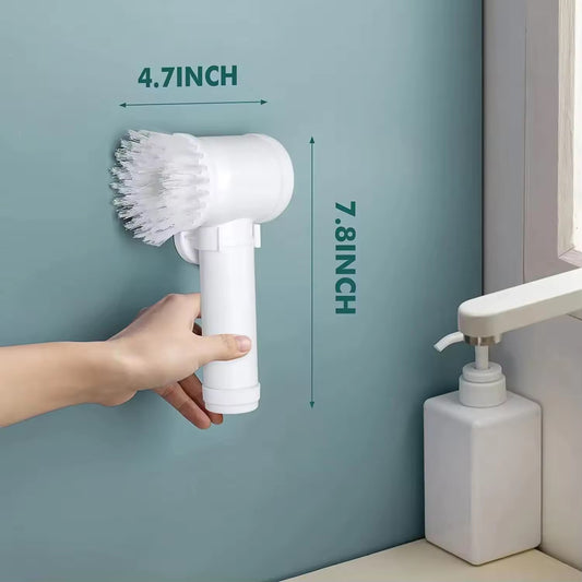 Rechargeable Electric Cleaning Brush – 5-in-1 Handheld Power Scrubber with Replaceable Heads