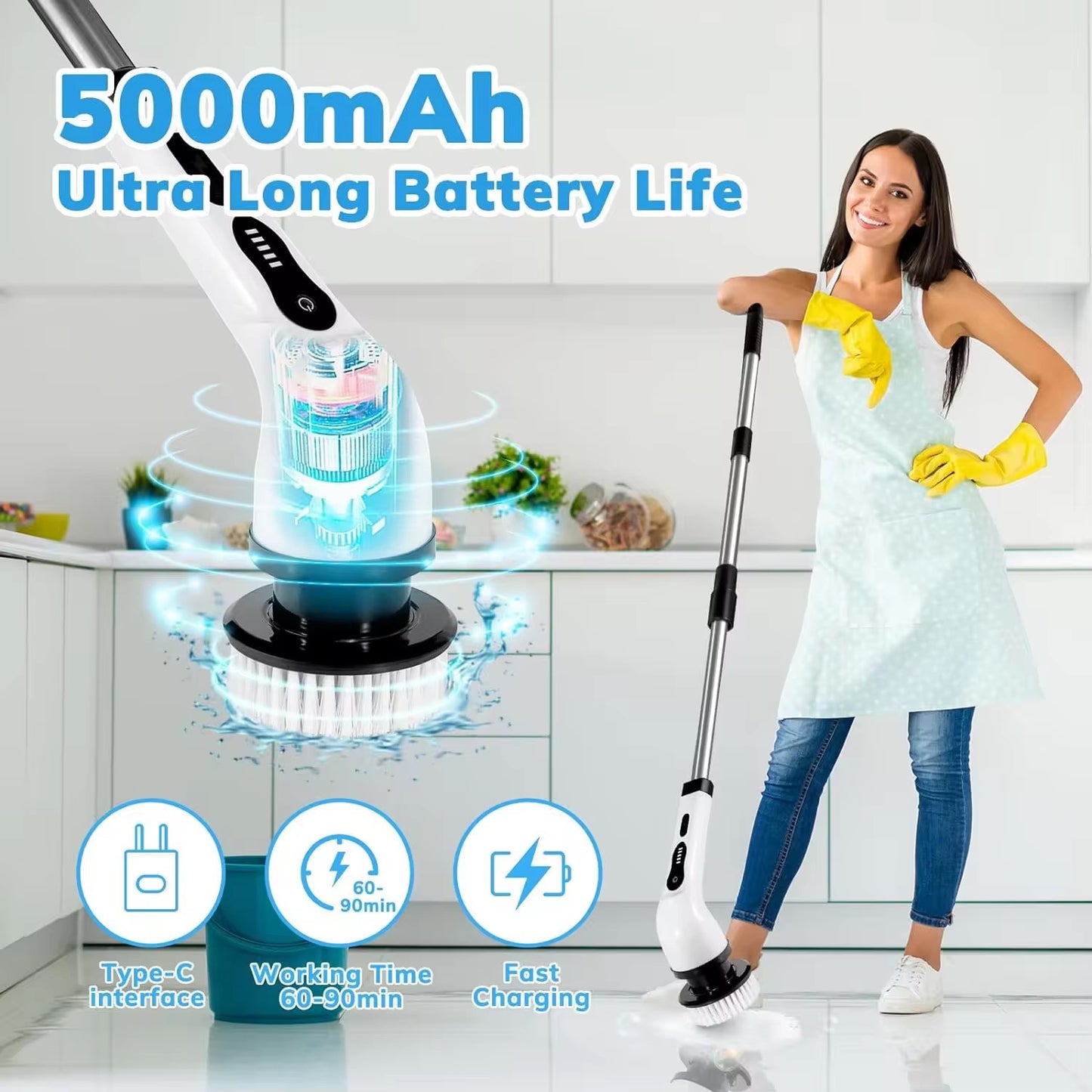 9-in-1 Electric Cleaning Brush – All-in-One Power Scrubber for Effortless Cleaning