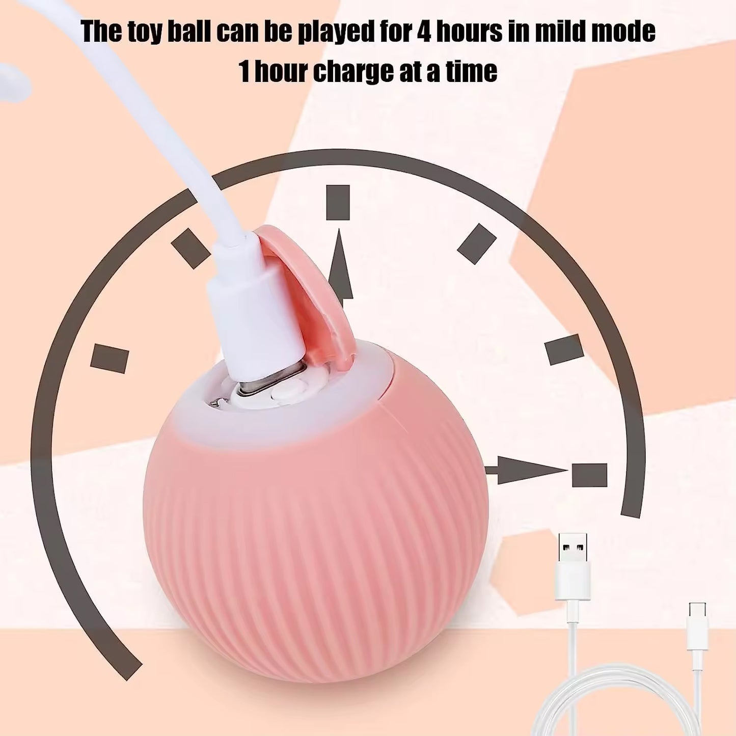 Rechargeable Smart Cat Toy Ball – Interactive Rotating Pet Chaser