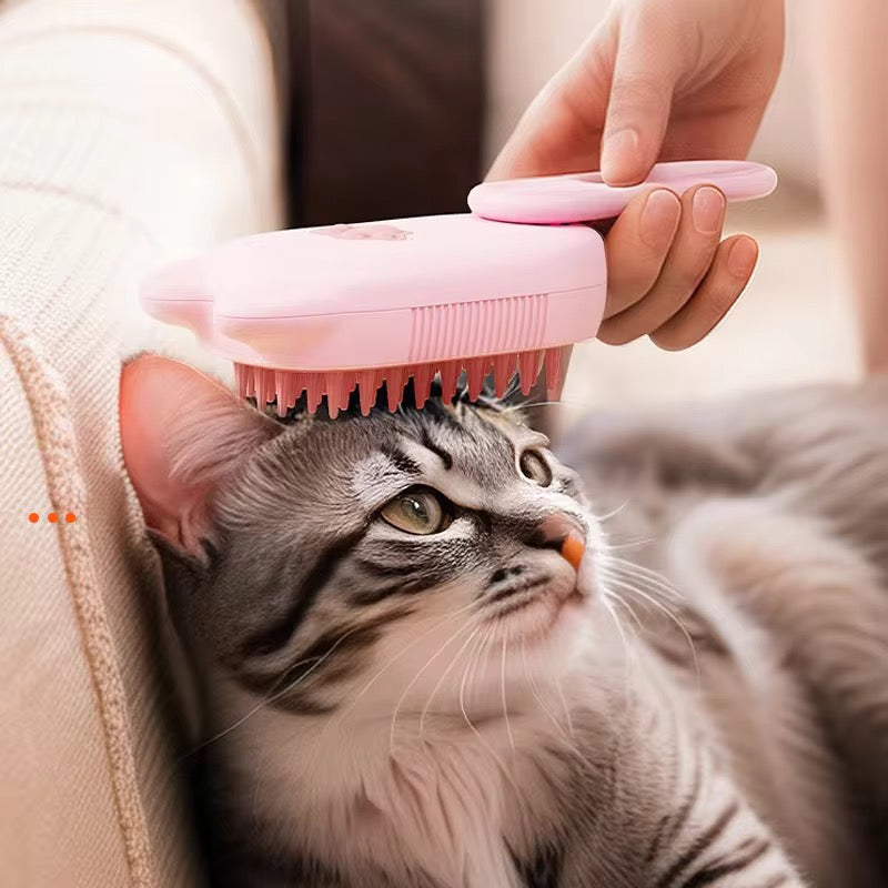 2-in-1 Pet Steam Brush & Massager