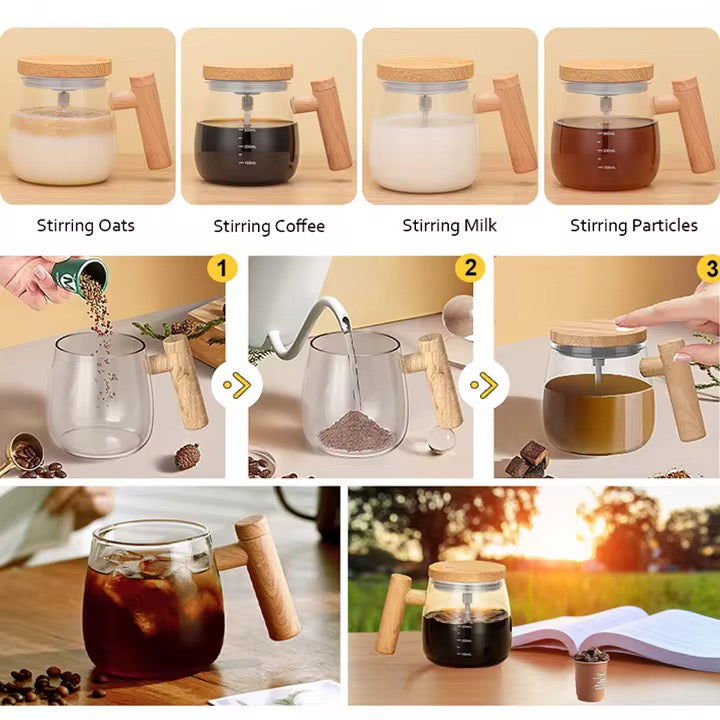 Automatic USB Rechargeable Coffee & Drink Mixer Pot – Blend Anywhere, Anytime!