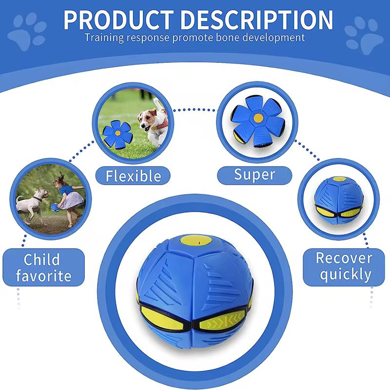 Magic Flying Saucer Ball – 2-in-1 Transforming Dog Toy