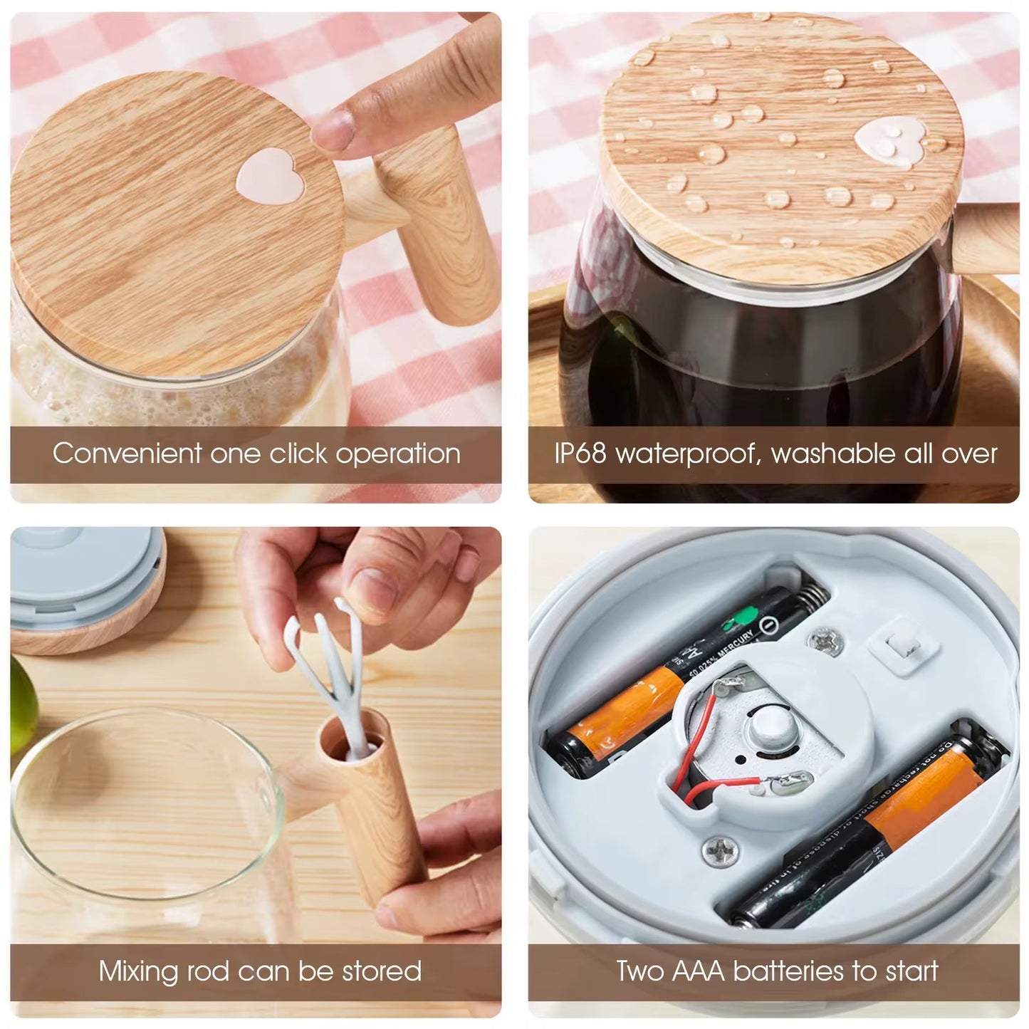 Automatic USB Rechargeable Coffee & Drink Mixer Pot – Blend Anywhere, Anytime!