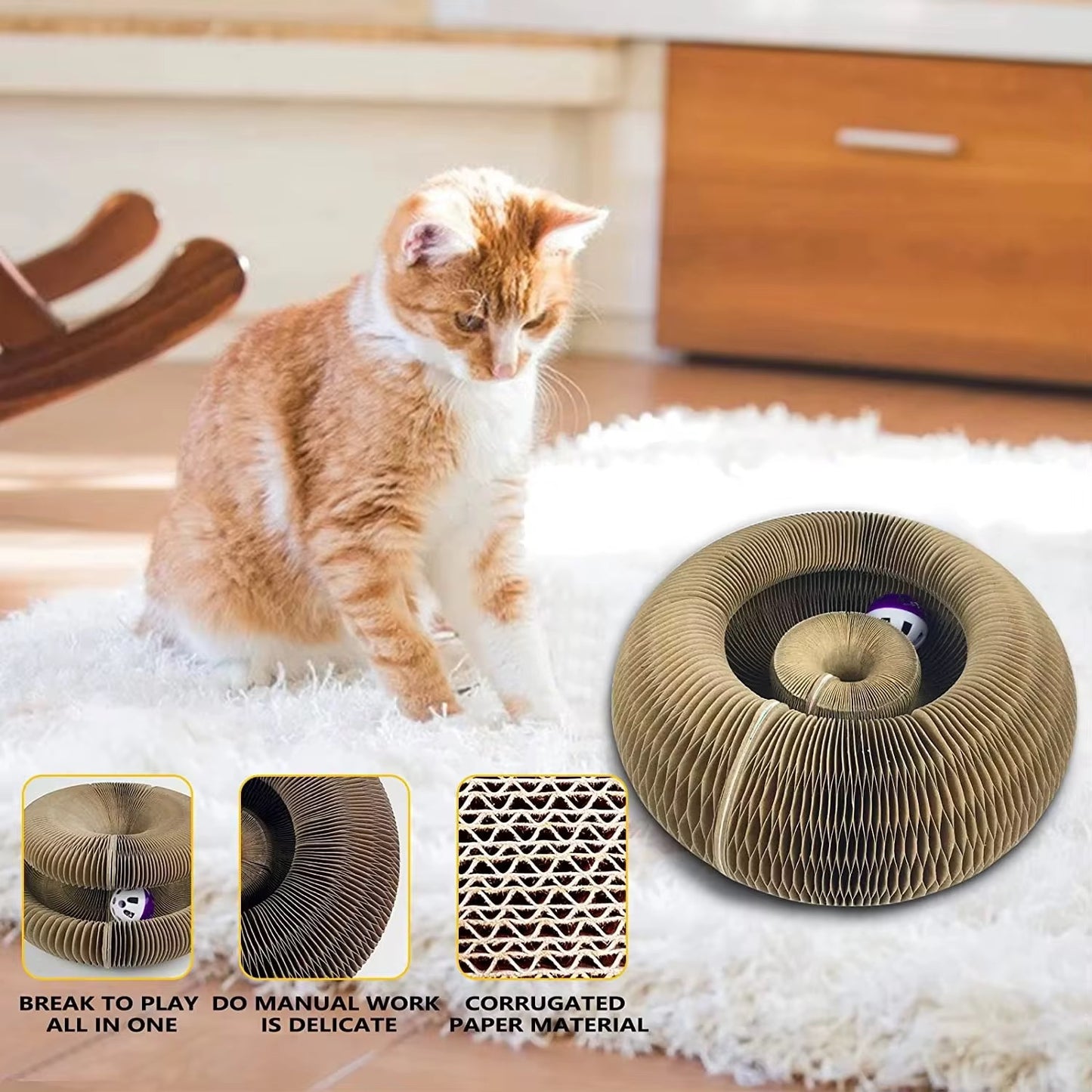 Foldable Magical Cat Scratch Toy – Shape-Shifting Fun for Your Feline! 🐱✨