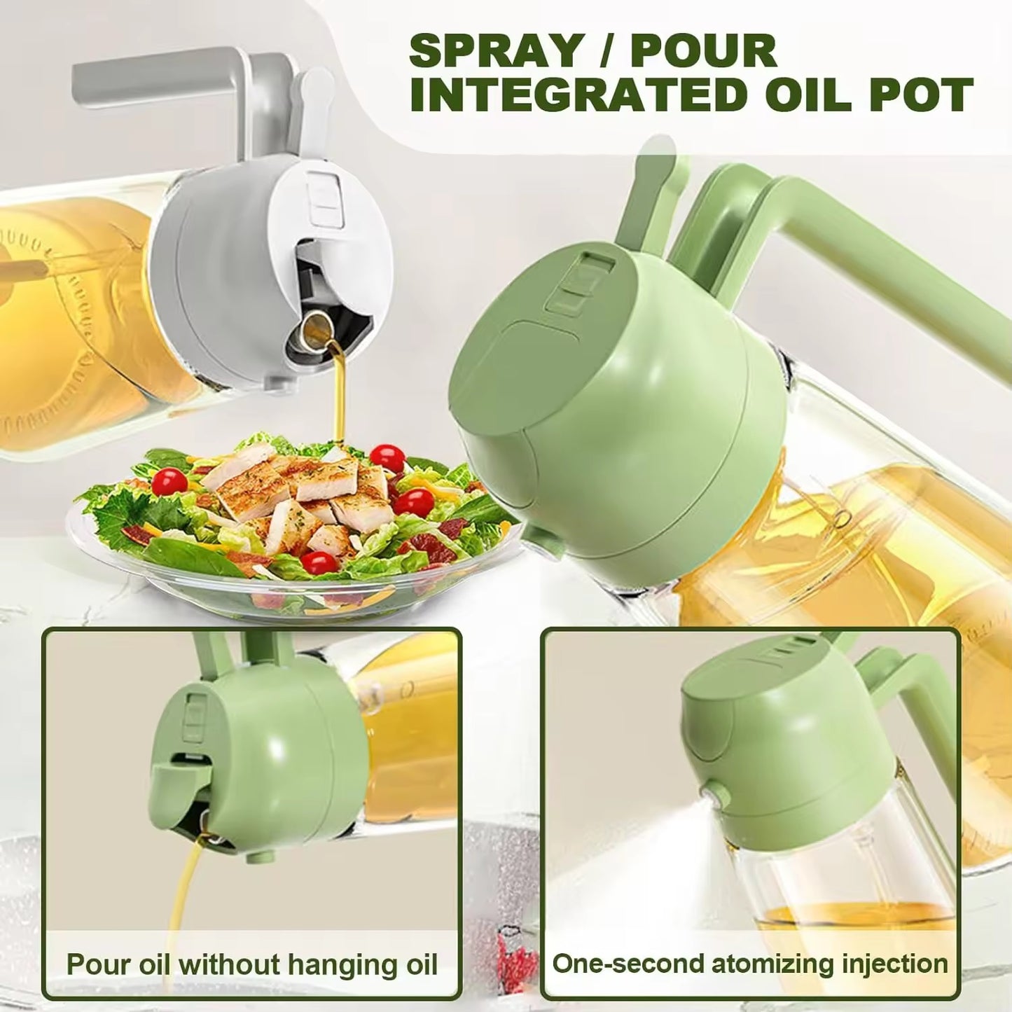 2-in-1 Oil Dispenser and Sprayer – Precision Control for Cooking and Grilling